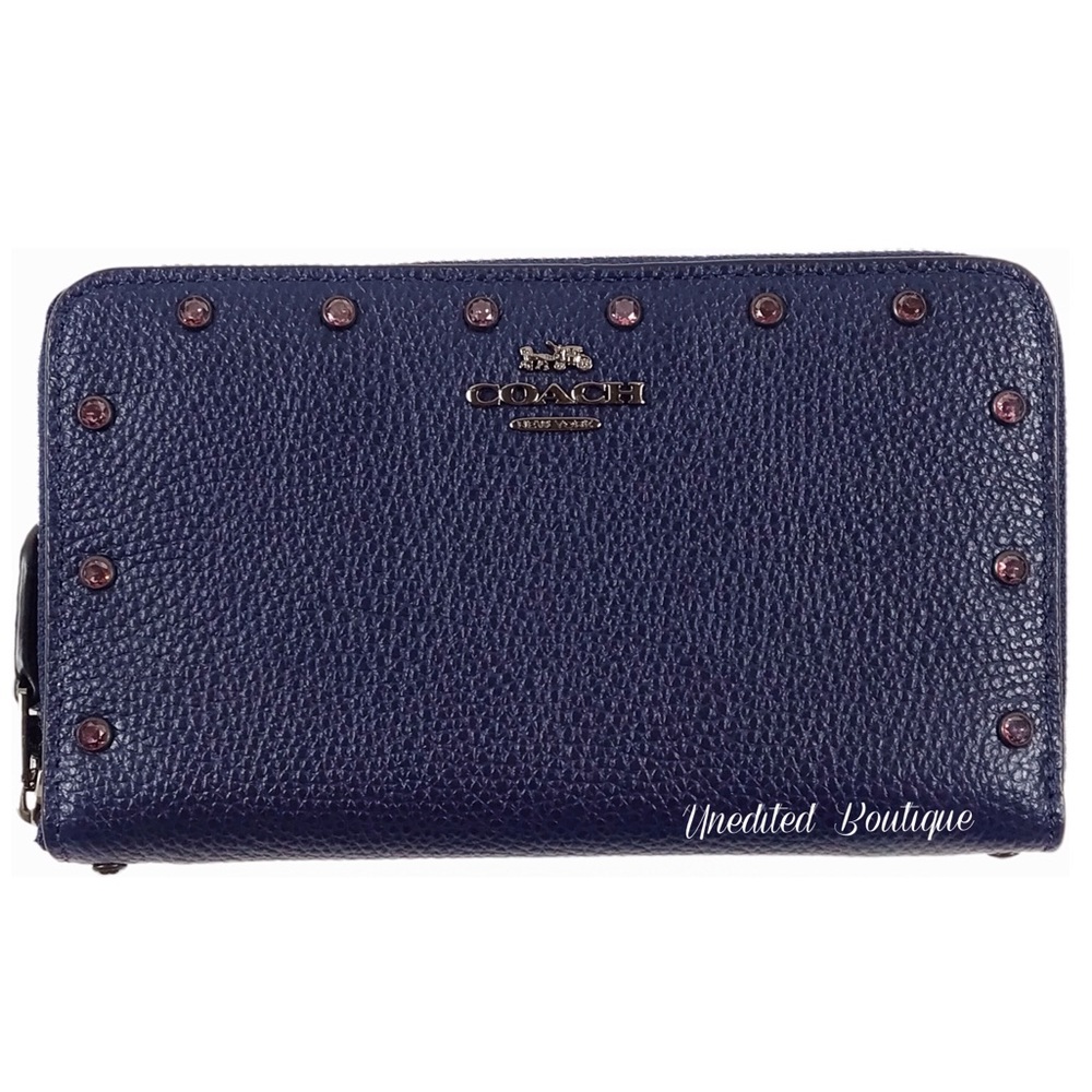 COACH Medium Zip Around Wallet With Crystals - Picture 5 of 6